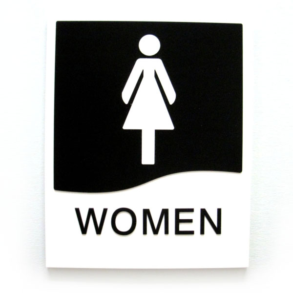 Women’s Restroom Sign - Clear, Universal Accessibility Symbol