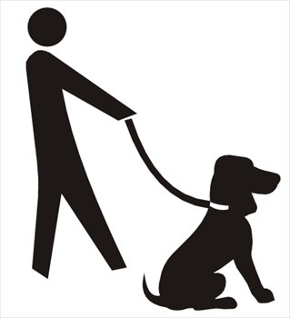 dog on leash silhouette