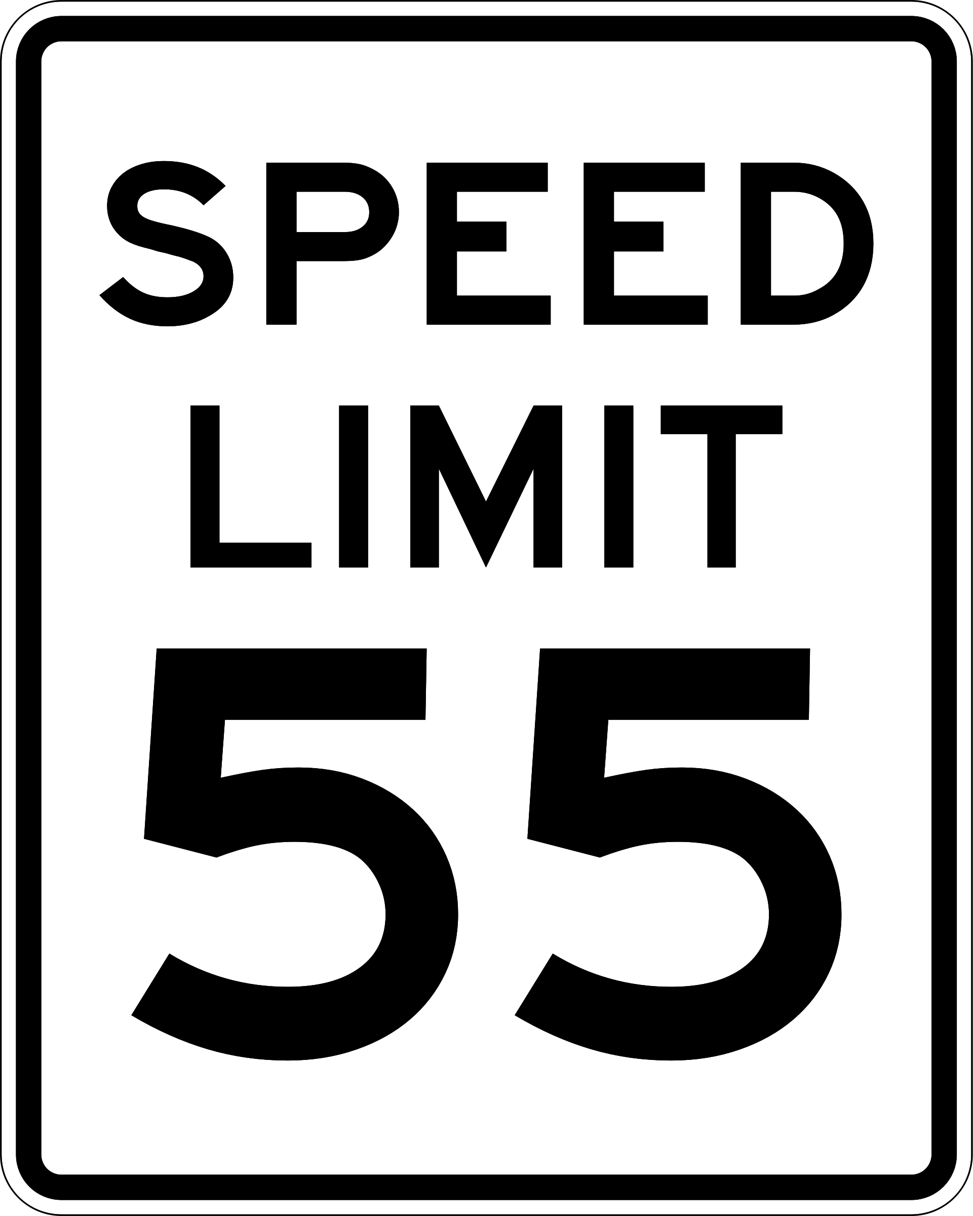 Clipart - Speed Limit 55