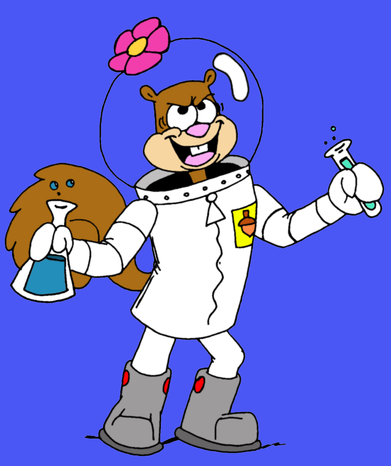 sandy cheeks doing science - Clip Art Library