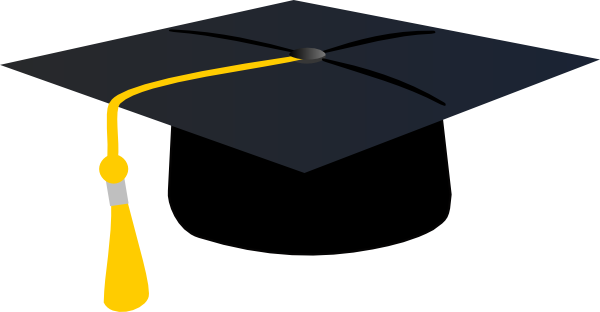 Graduation Hat With Yellow Tassle clip art - vector clip art 