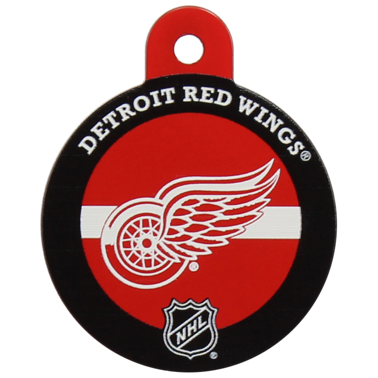 Detroit Red Wings Round Hockey Puck Dog ID Tag : Athletic Pets