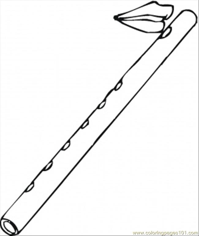 Coloring Pages Flute And Lips (Entertainment  Instruments) - free 