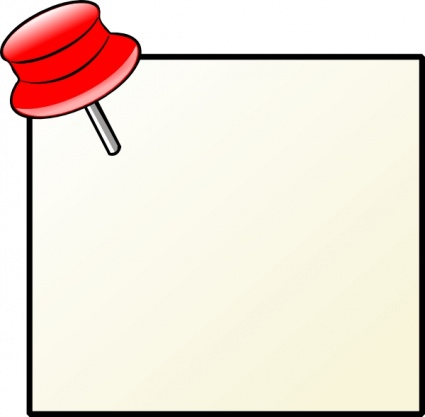 Blank Note with Red Pushpin - Free Clipart Image for Web & Print