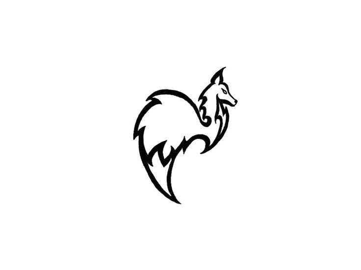 tribal nine tailed fox drawing