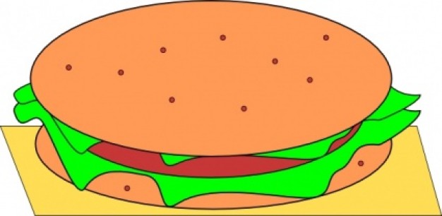 Classic Hamburger Illustration - Free Clipart for Food Blogs & Menus