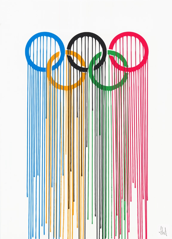 Modern Olympic Rings Art Dripping Paint Design 2208003 Clipart Library