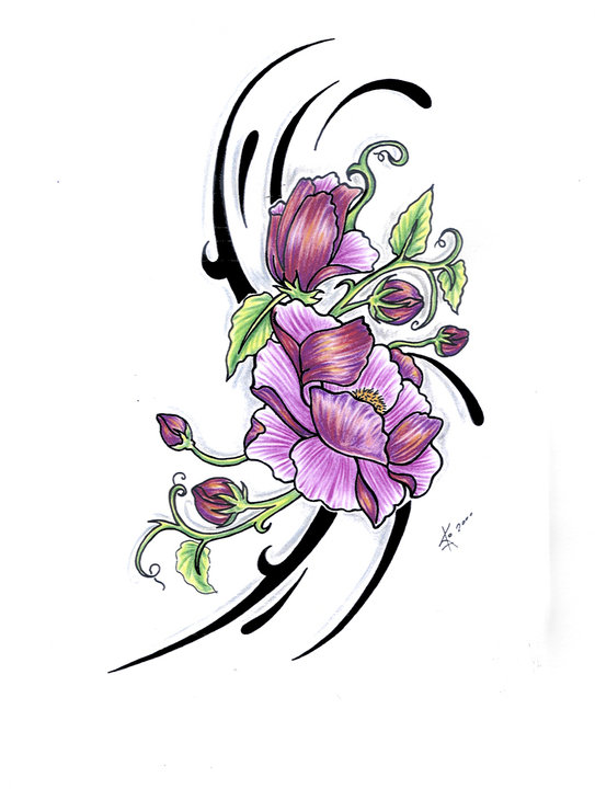 Colored Flower Tattoo Designs Clip Art Library