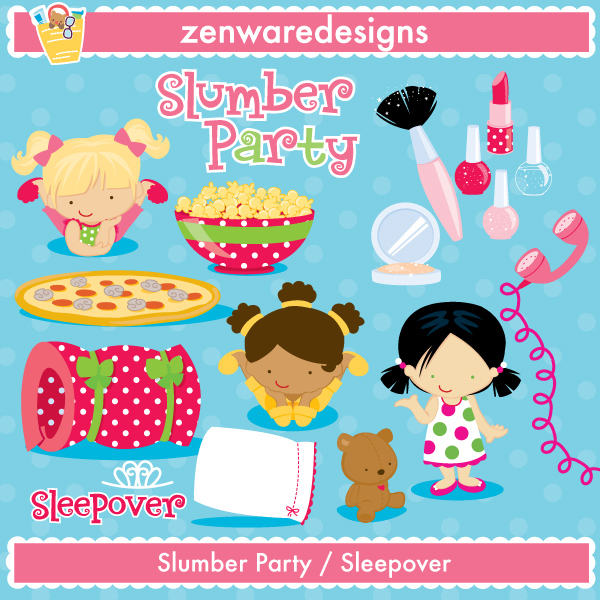 Slumber Party / Sleepover Graphics - Mygrafico.com
