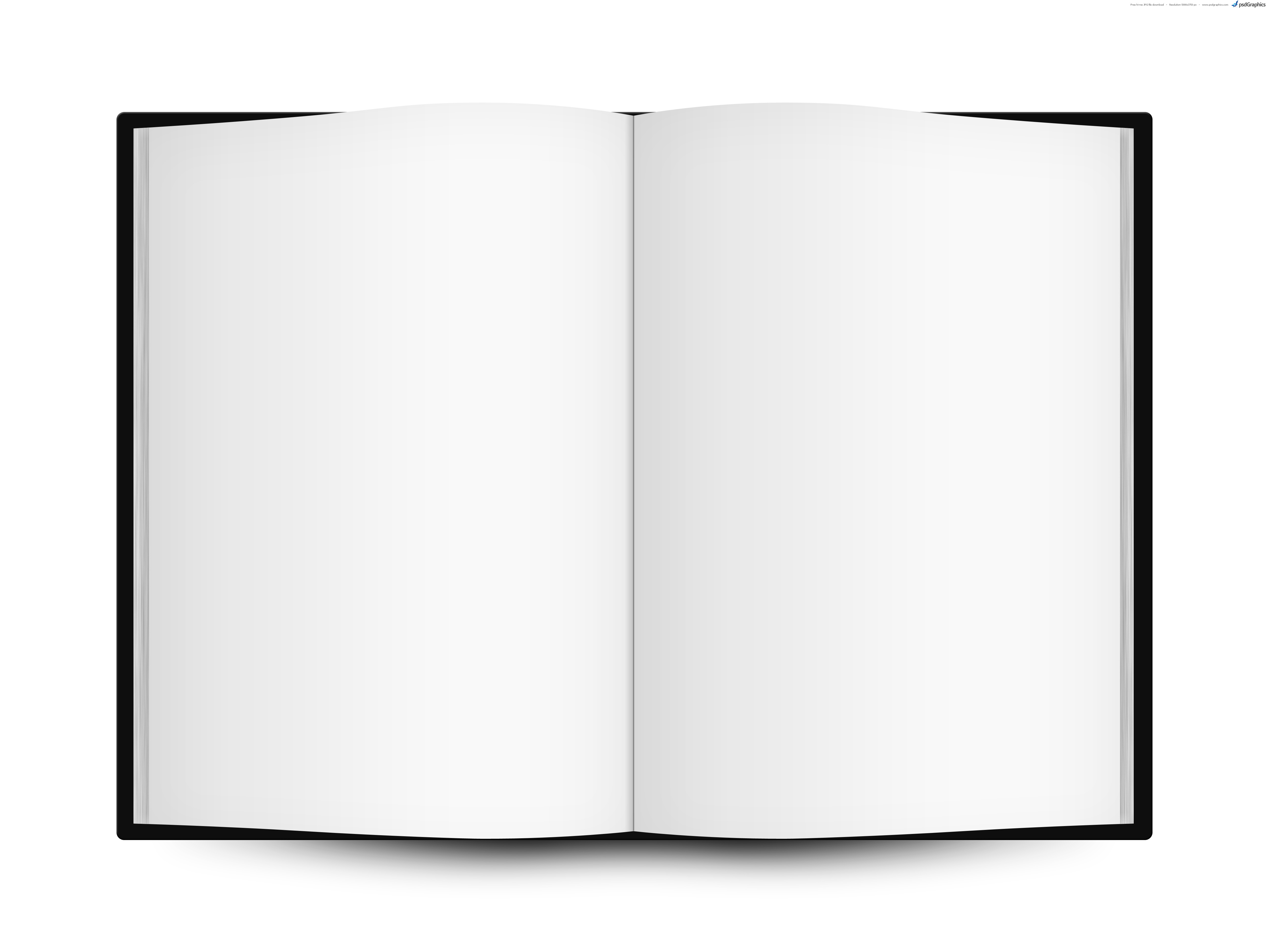 Blank open book template | PSDGraphics