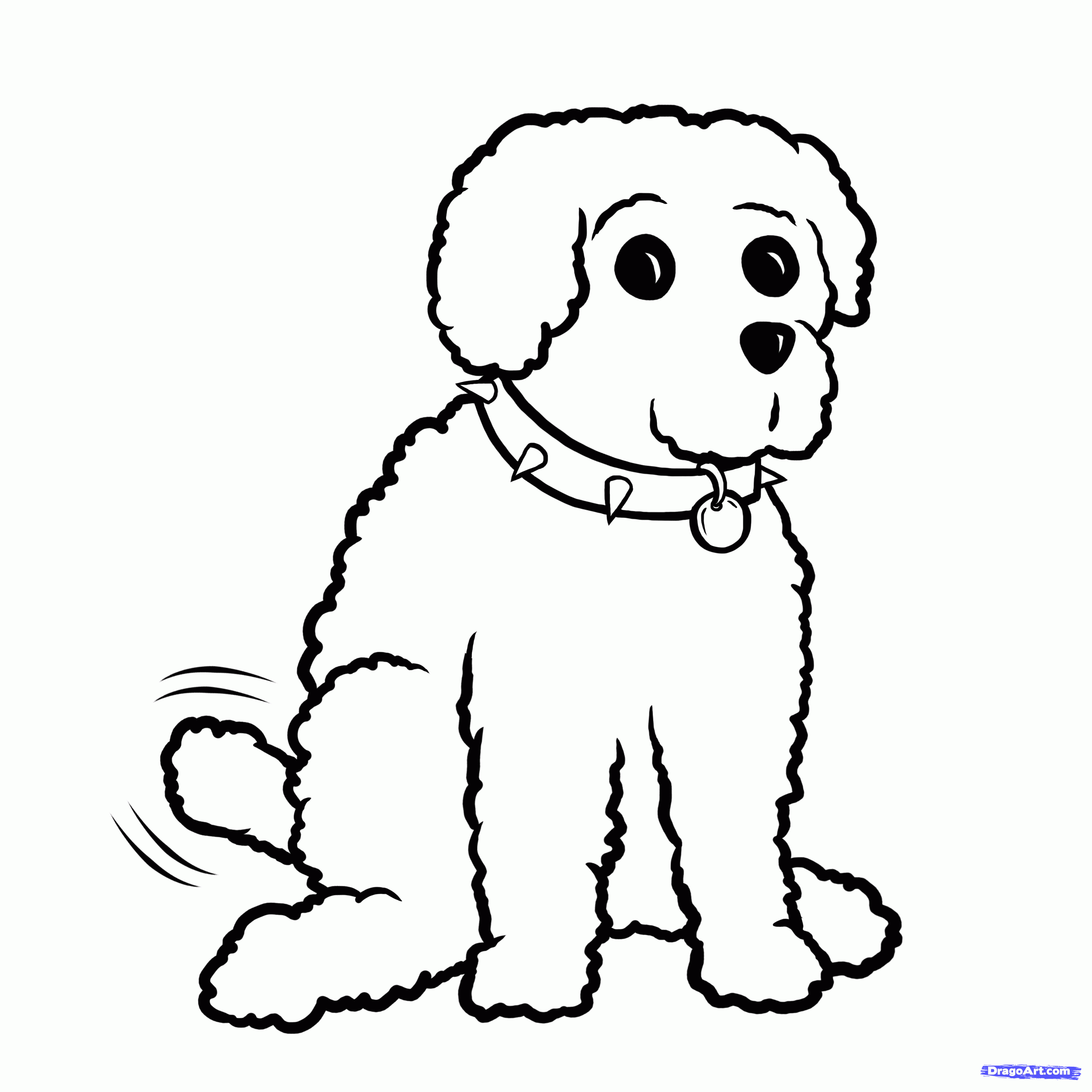 How To Draw A Miniature Poodle, Step by Step, Pets, Animals, FREE 