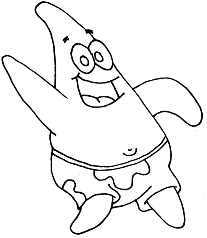 Patrick Star Coloring Page - Spongebob Cartoon Coloring Pages 