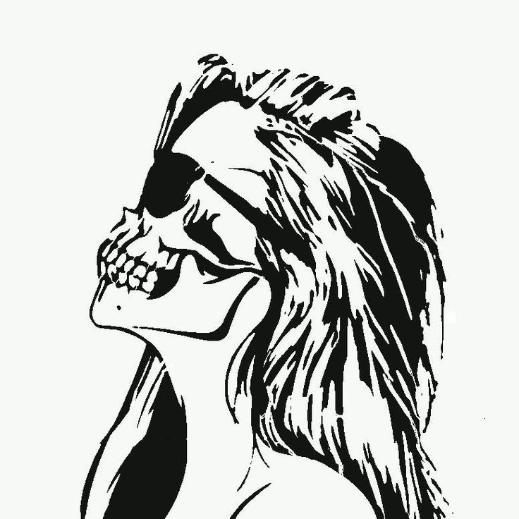 Skull Zombie Female stencil template | Stencil Templates | Clipart library