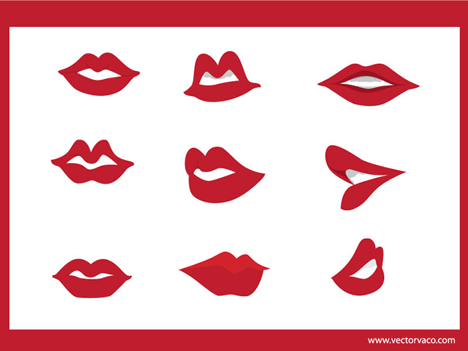 Red Lips Free vector | 123Freevectors