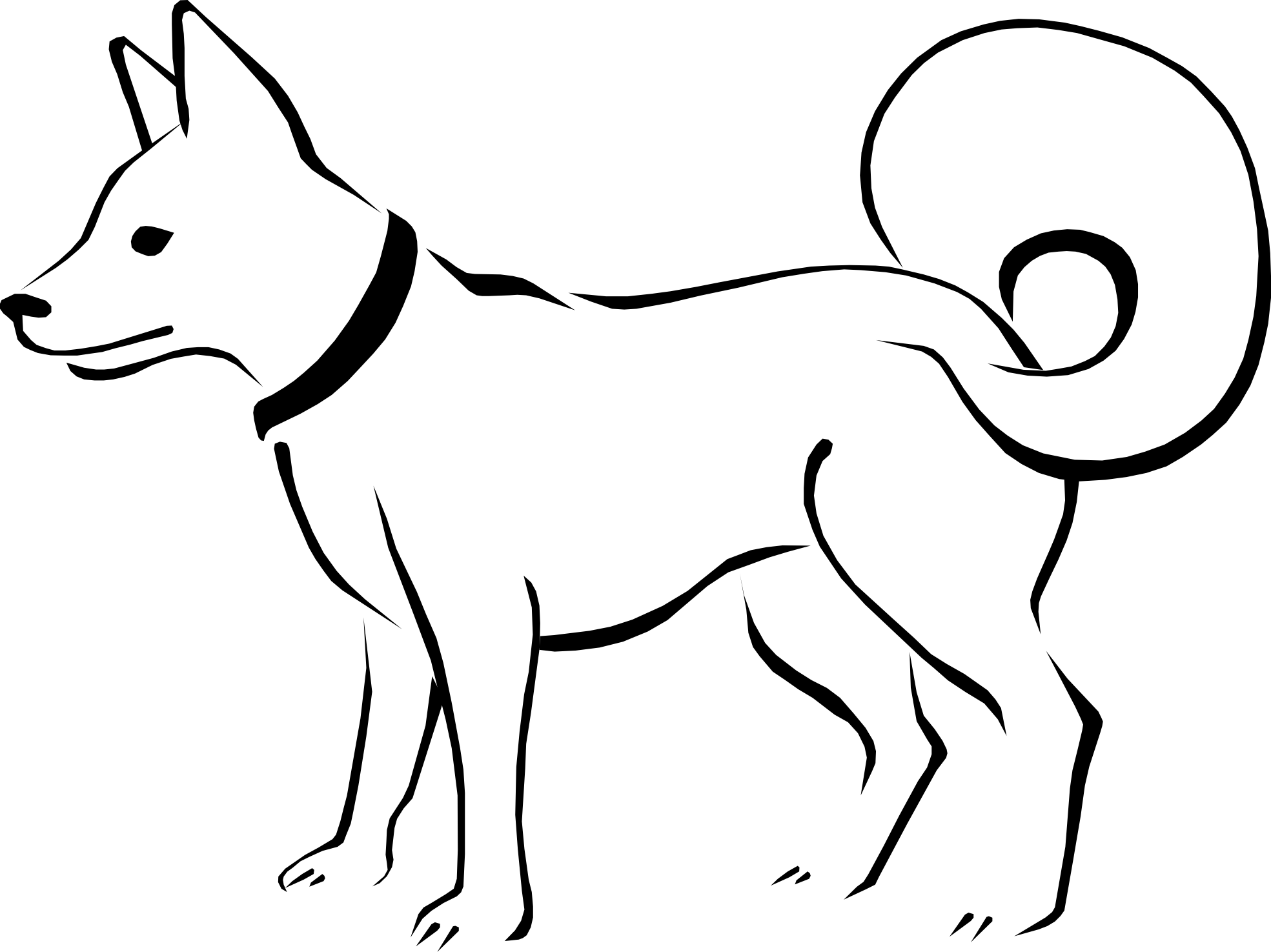 pet animals clipart black and white