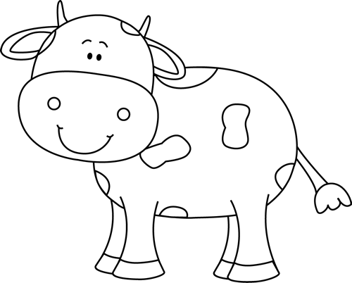 Black and White Cow Clip Art - Black and White Cow Image