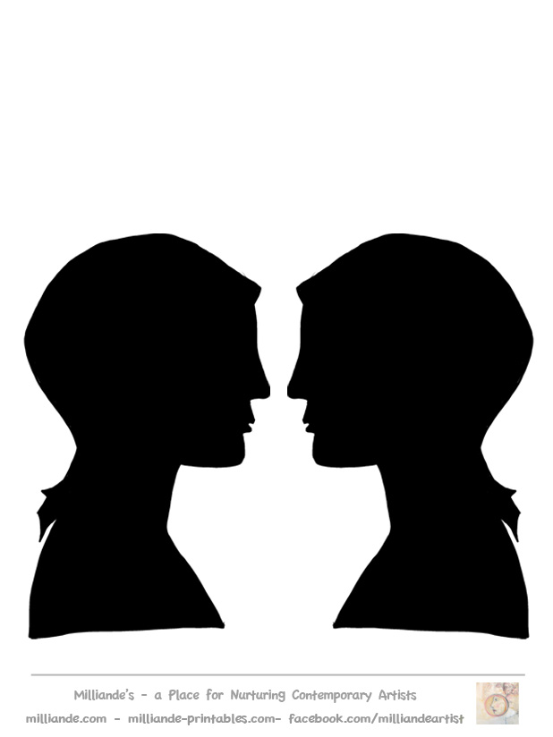 Female Face Silhouette Template,Face Silhouette Collection of 