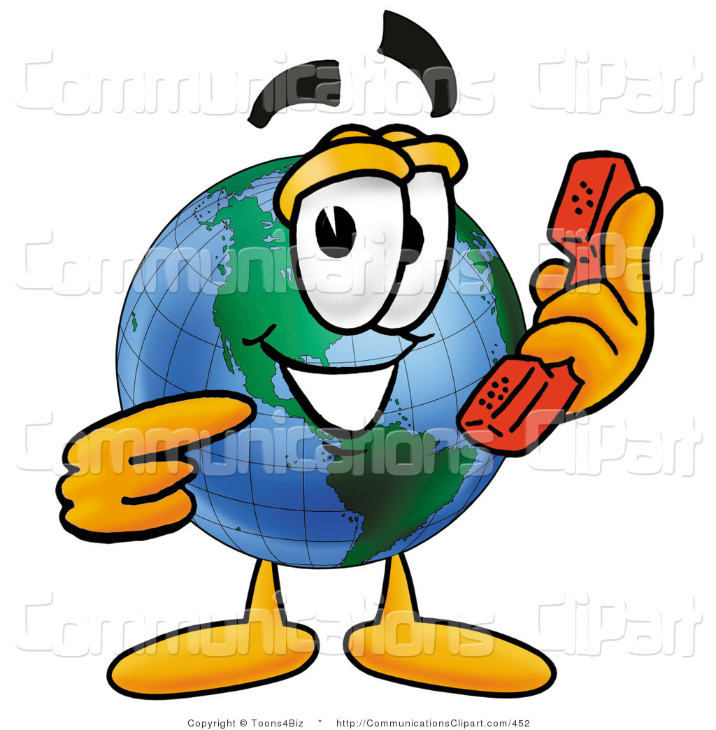 Communication Clipart of a World Earth Globe Mascot Cartoon 