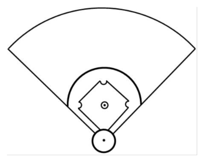 baseball diamond clipart black and white