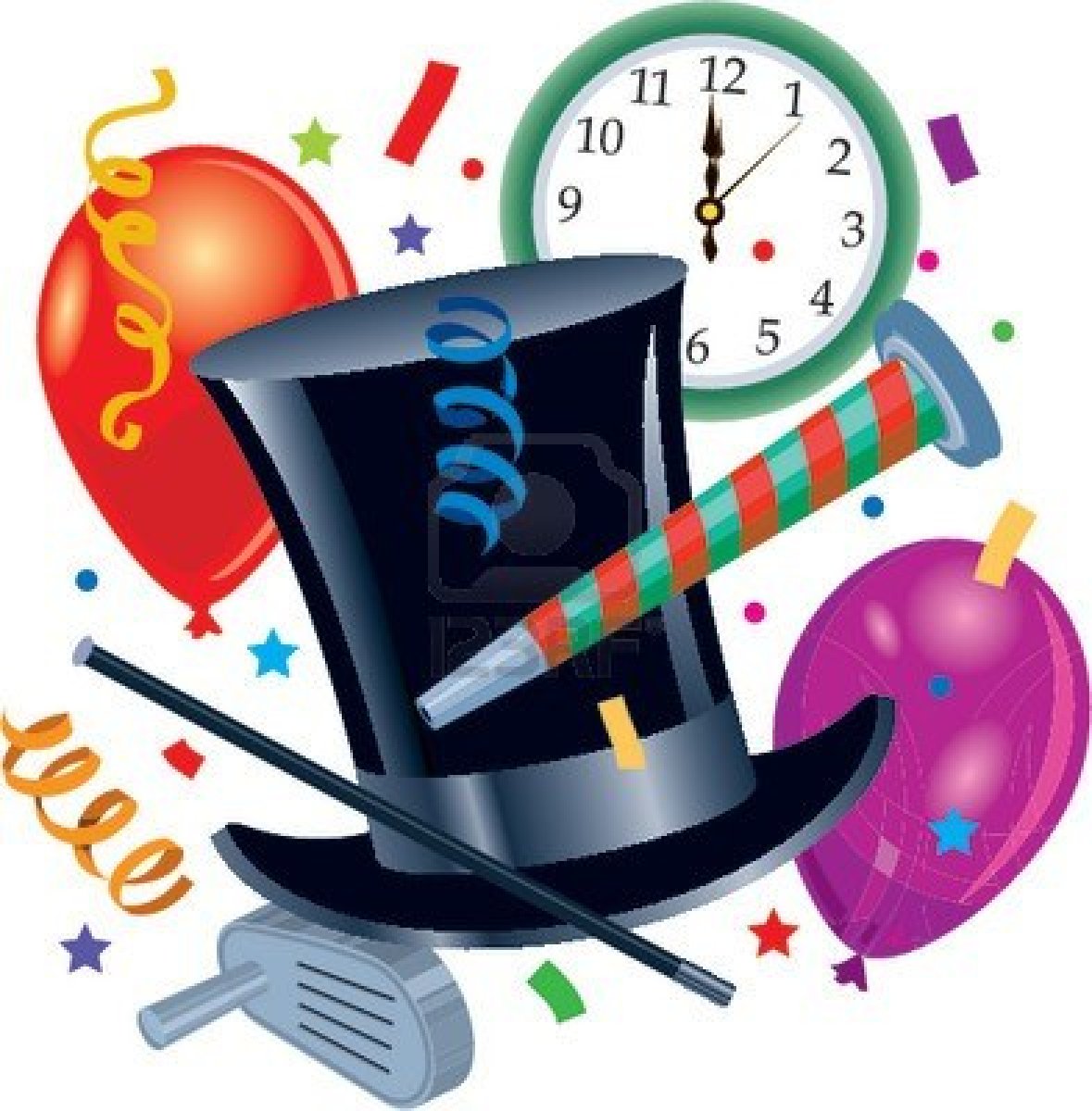 new years party favors clip art