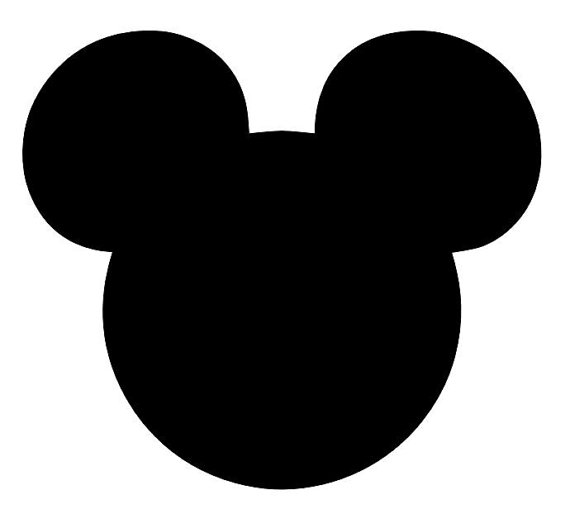 mickey mouse head silhouette vector