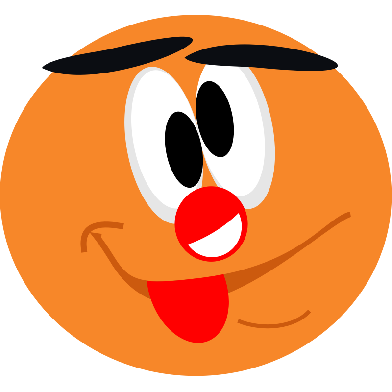 Playful Orange Emoji Face - Fun Cartoon Expression for Websites & Apps