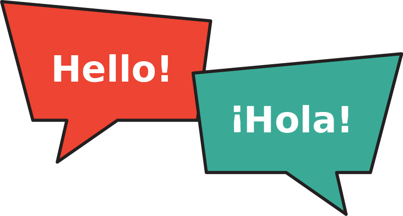 hello in english and spanish - Clip Art Library