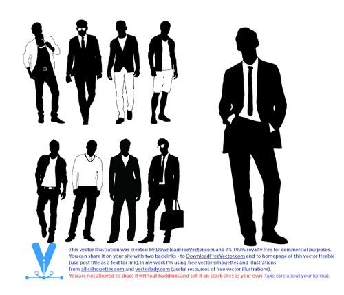 Man silhouette 2 Silhouettes vector free download