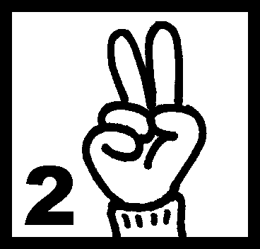 Peace Sign Hand Gesture with Number 2 - Symbol of Harmony and Duality