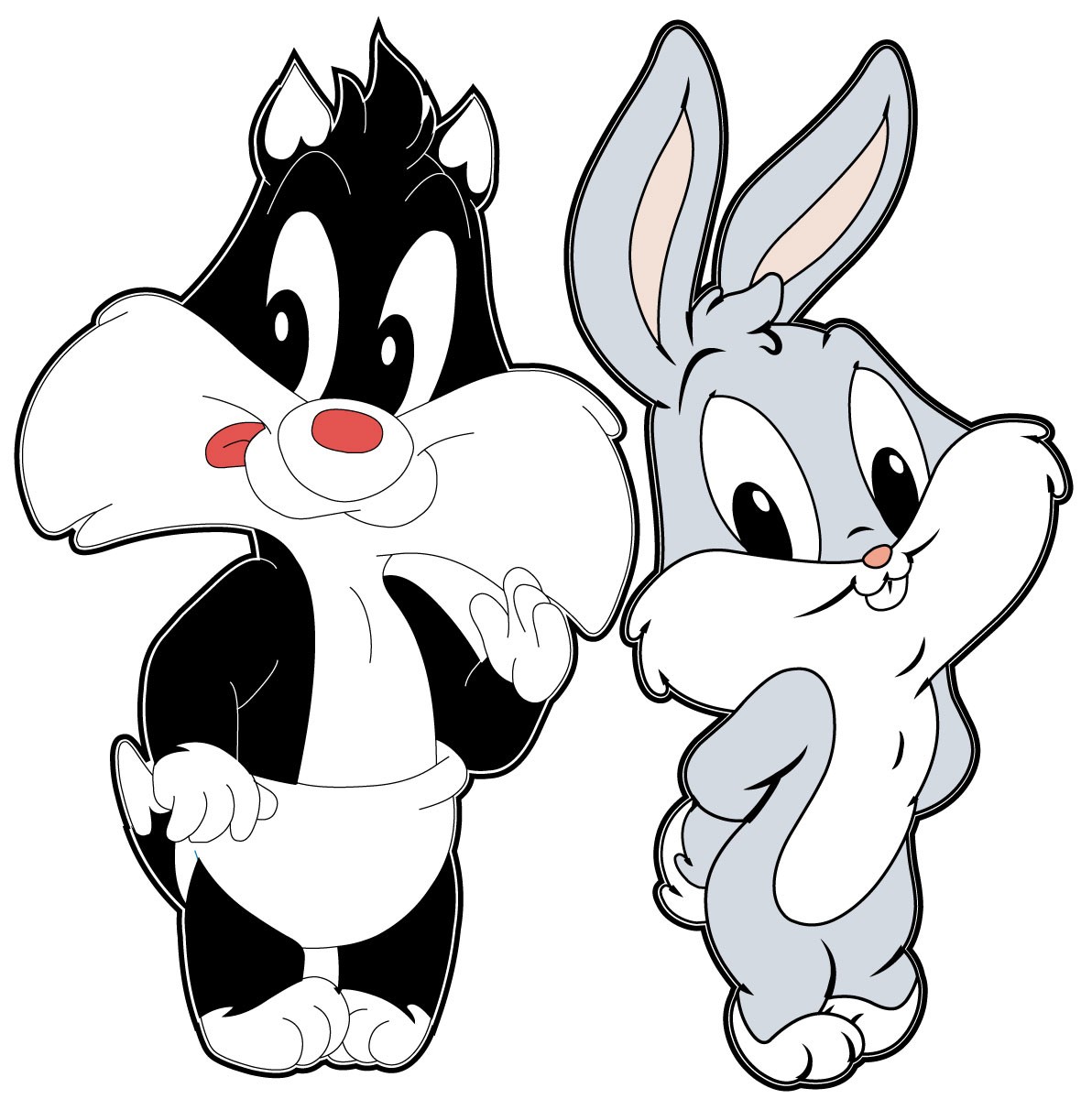 Sylvester and Baby Bugs Bunny - Classic Looney Tunes Characters