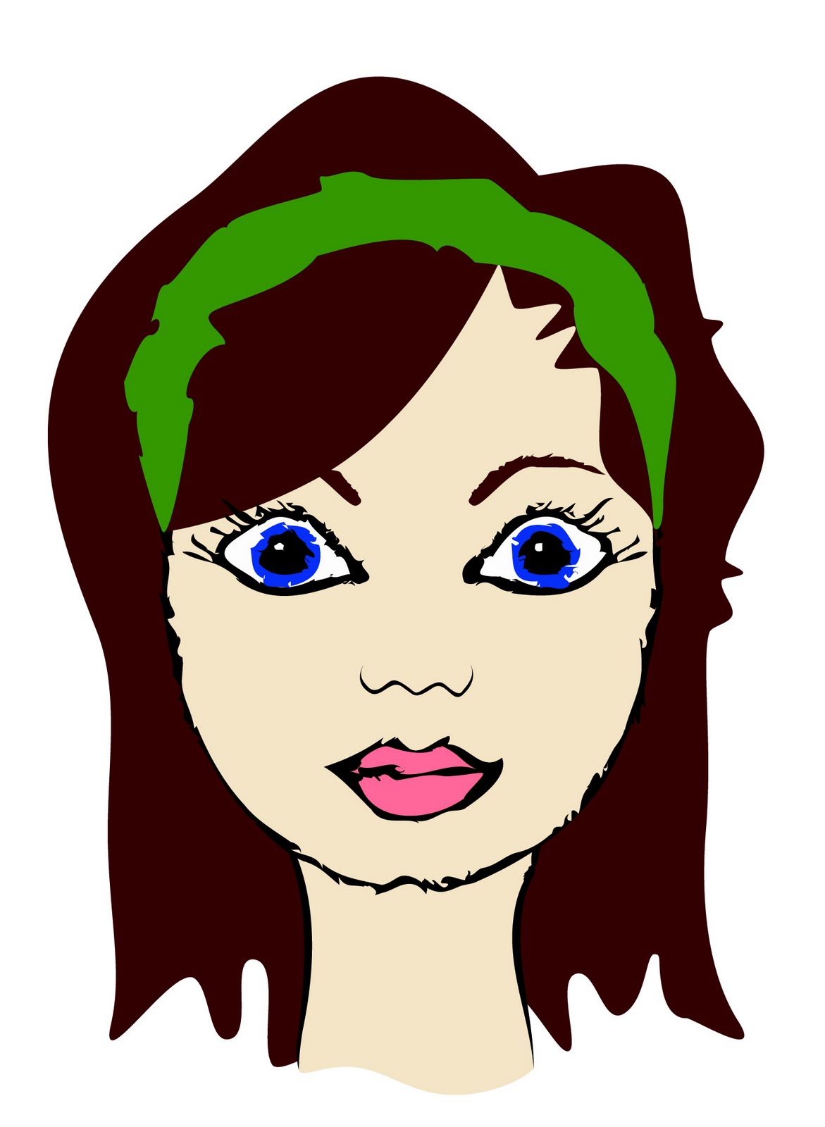 Cartoon Girl With Brown Hair - Clipart library