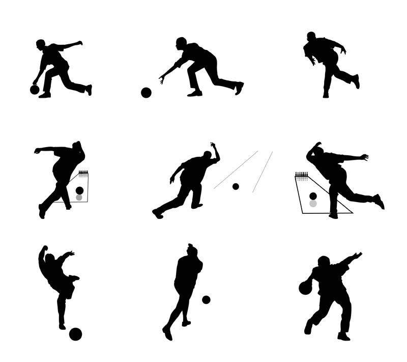 Bowling Players Vector Silhouettes | www.vectorfantasy.com