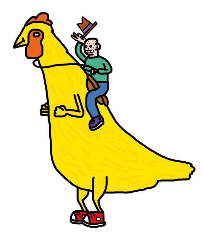 Riding a chicken colour by scubadiving5174 on Clipart library