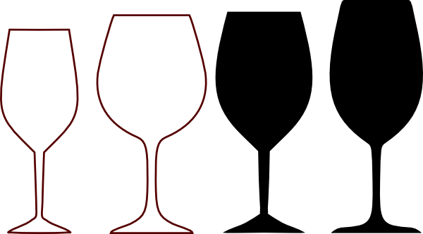 Wine Glasses Silhouette clip art - vector clip art online, royalty 
