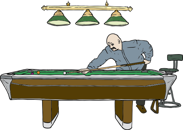 Pool Table With Player clip art - vector clip art online, royalty 