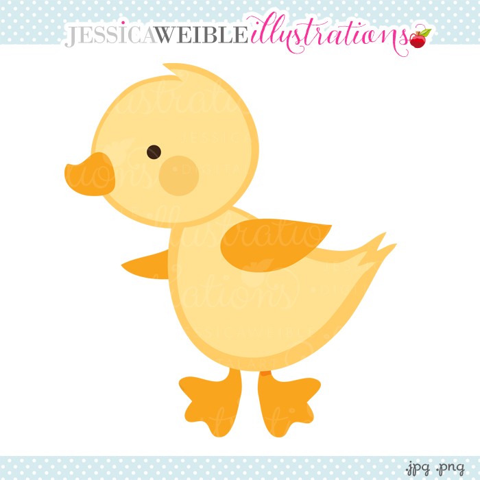 Rainy Day Duck Digital Clipart - JW Illustrations