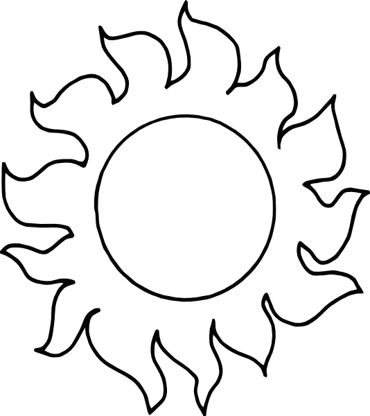 sun rays clipart black and white