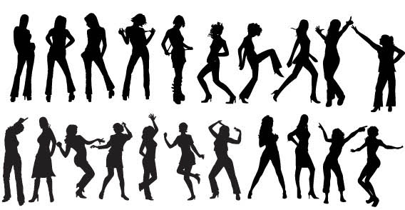 Designs and Dancing Silhouette Vector Free Download 