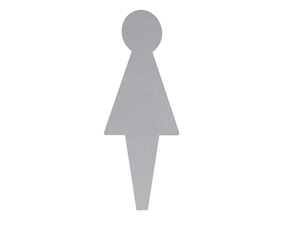 Female Restroom Sign - Modern Brushed Metal Symbol for Public Facilities
