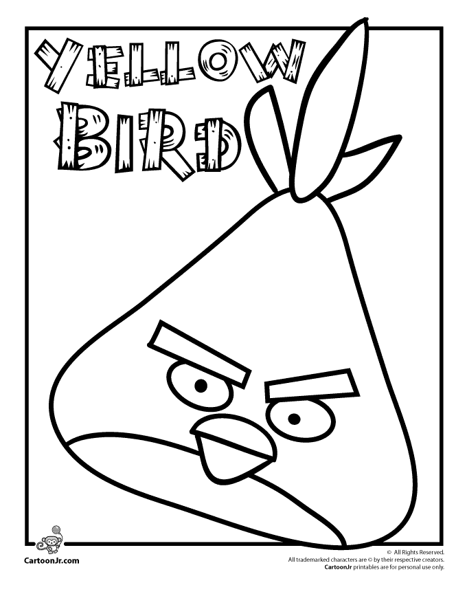 Yellow Bird Coloring Page - Free Printable Angry Birds Activity