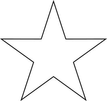 Black outline of a five-pointed star on a white background, minimalist vector-style illustration.