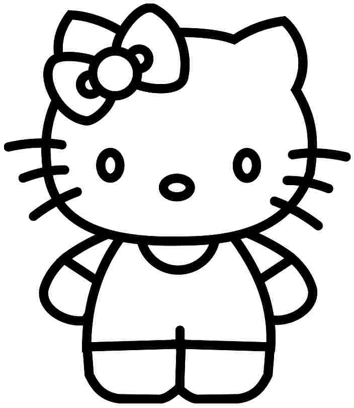hello kitty clipart black and white - Clip Art Library