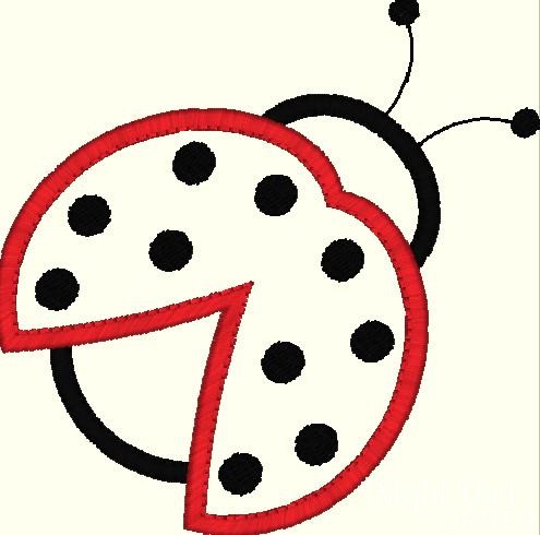 Cute Embroidered Ladybug Illustration for Crafts & Design