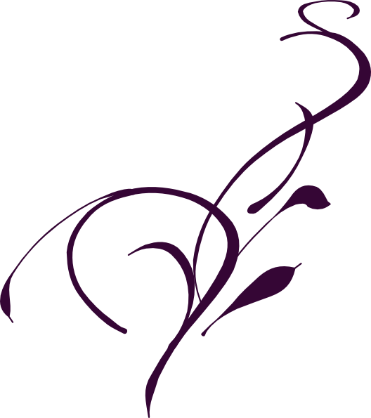 Elegant purple floral vine swirl design on white background, suitable for decorative borders or logos.