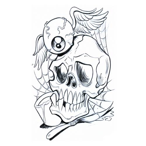 Skulls Traditional Tattoo Flash Set Art Print - Etsy
