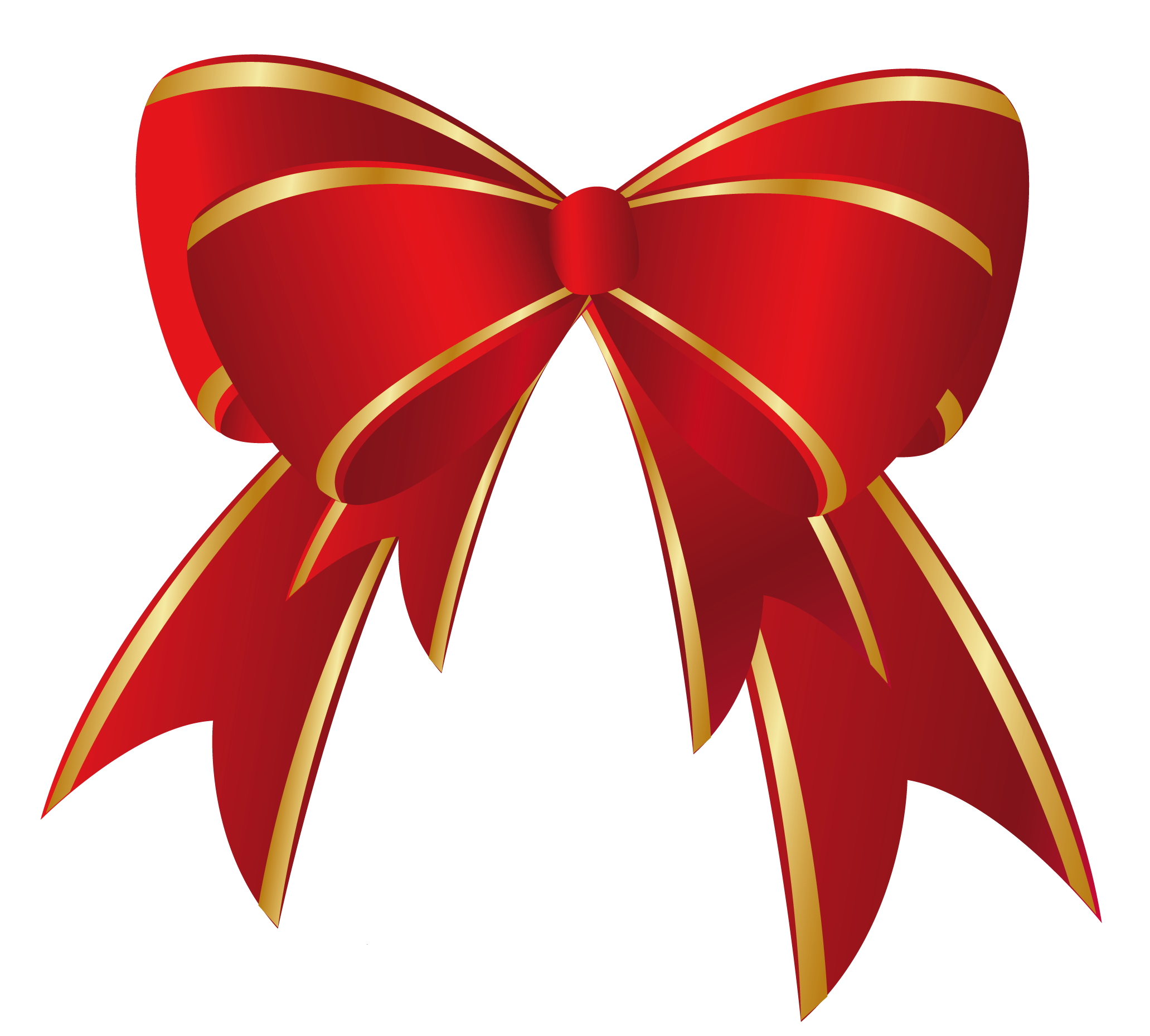 Christmas Red Gold Bow PNG Clipart