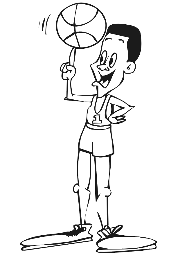 boy basketball player cartoon