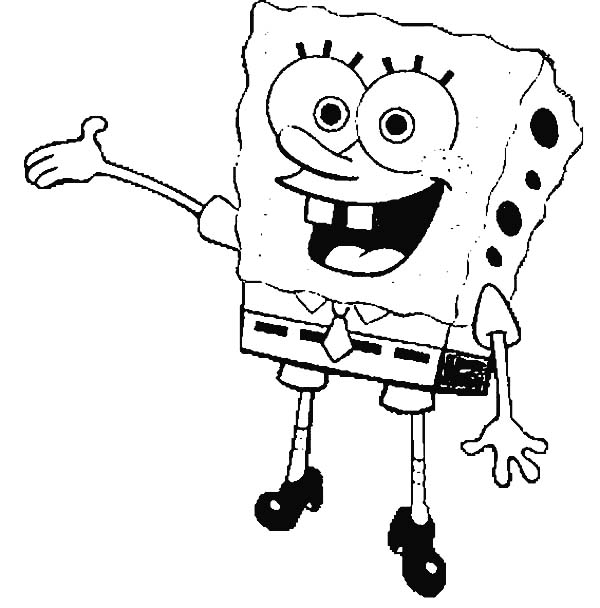 SpongeBob Playing Flute with His Nose Coloring Page: SpongeBob 