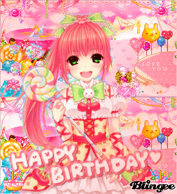 Kawaii School Girl Anime Happy Birthday GIF  GIFDBcom