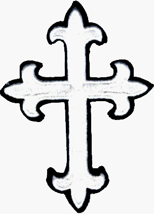 : White Ornate Gothic Cross - Embroidered Iron On or Sew 